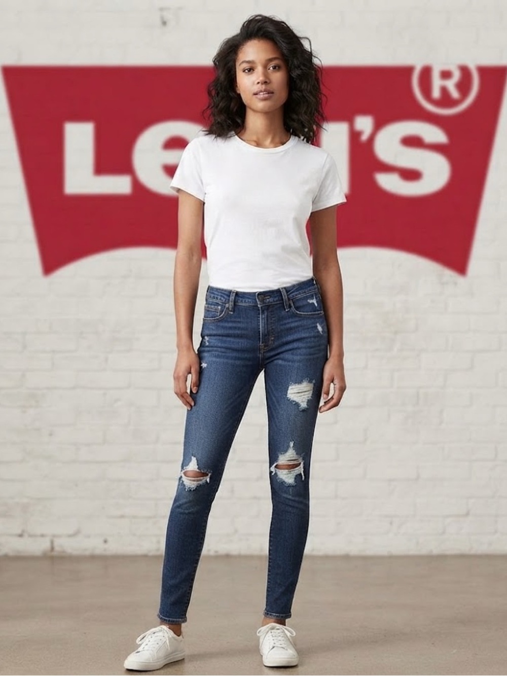 Authentic Levi’s signature 711 Skinny stretch distressed jeans sz 27